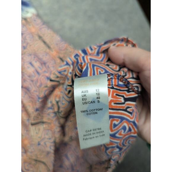 Orientique Naturally Australian Dress Sz Small Geometric Pattern Tassel Mini - Picture 6 of 7